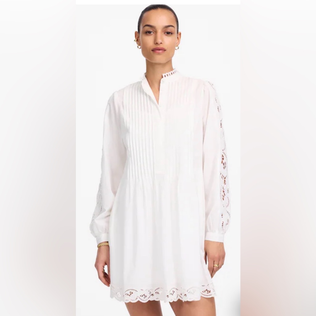 Nwt Madewell White Eyelet Mini Dress- Medium